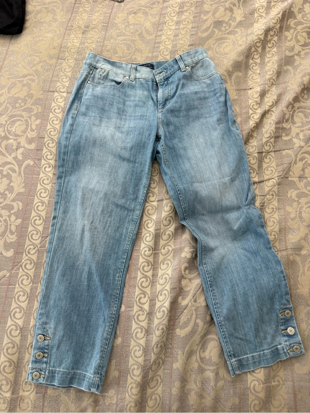 Talbots Light Blue Jeans with Hem Buttons size 6